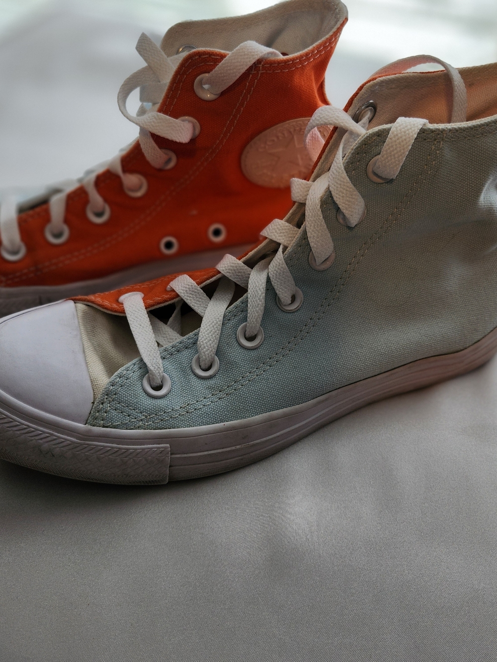 Converse Colorblock Sneakers Blue Orange Women’s Casual Shoes Size 7.5 - Picture 5 of 6
